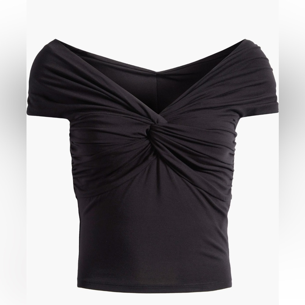Elegant Black Twist-Front Top